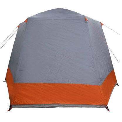 Camping Tent Cabin Grey and orange 420 x 420 x 227 cm Polyester