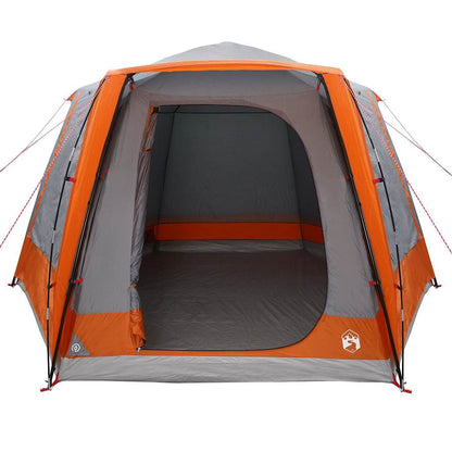 Camping Tent Cabin Grey and orange 420 x 420 x 227 cm Polyester