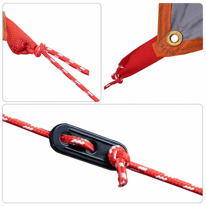 Water Resistant Tarp with Roof Grey and Orange 240 x 460 cm