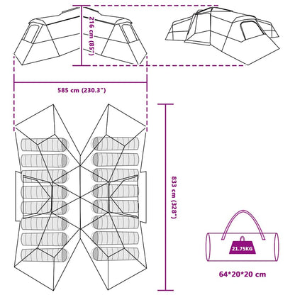 Family Tent with Roof Green 833 x 585 x 216 cm Taffeta
