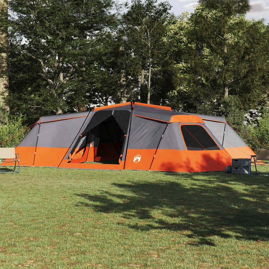 Family Tent 16-Person Waterproof Grey and Orange Taffeta