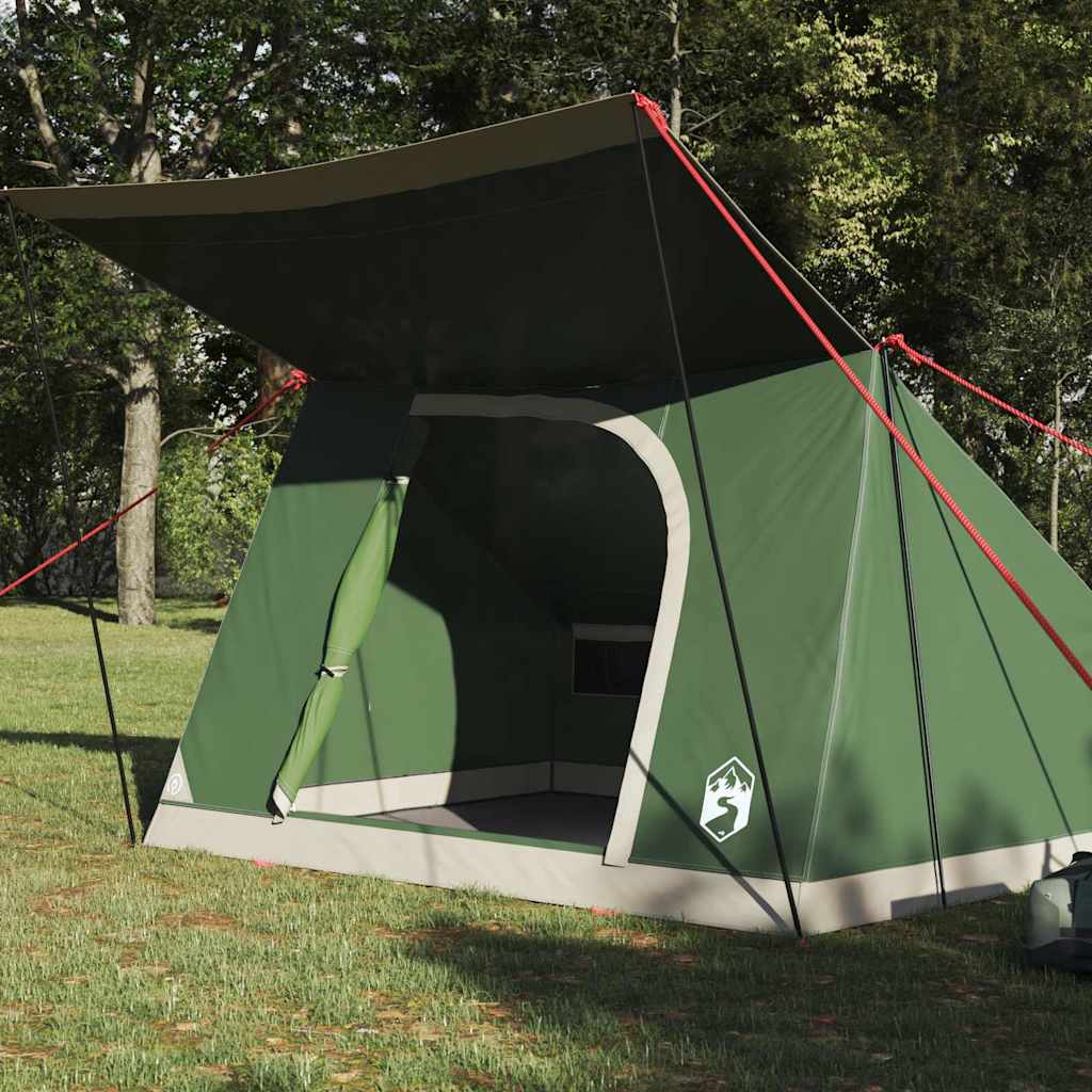 Camping Tent with Roof Green 282 x 225 x 154 cm Taffeta