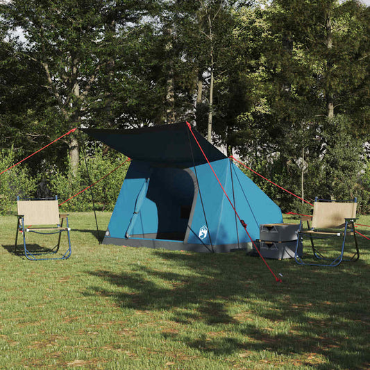 Camping Tent 4-Person Waterproof Blue Taffeta