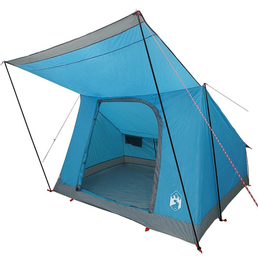 Camping Tent 4-Person Waterproof Blue Taffeta