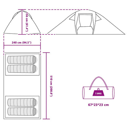 Tunnel tent with Roof Blue 510 x 240 x 156 cm Taffeta