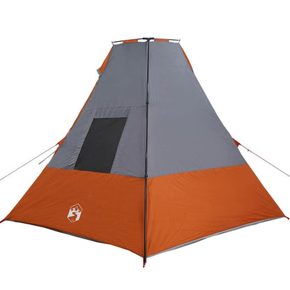 Tipi Tent with Roof Grey and Orange 383 x 338 x 217 cm Taffeta