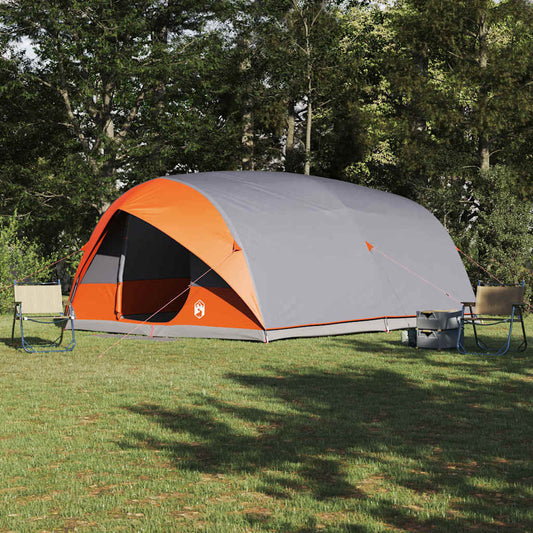 Tunnel tent 10-Person Waterproof Grey and Orange Taffeta