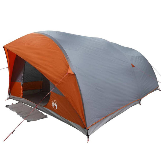 Tunnel tent 10-Person Waterproof Grey and Orange Taffeta