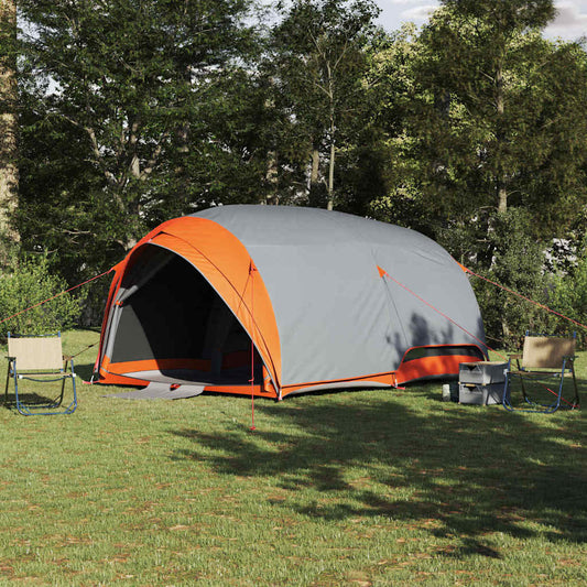 Tunnel tent 6-Person Waterproof Grey and Orange Taffeta