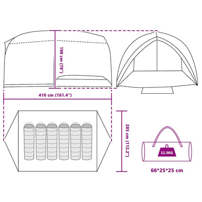 Tunnel tent Grey and Orange 410 x 285 x 198 cm Taffeta