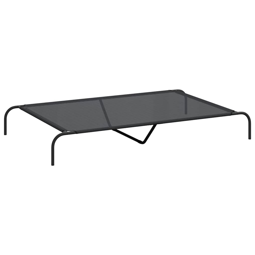 Elevated Dog Bed Black 59.1"x35.4"x7.9" Textilene and Steel
