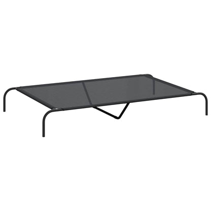 Elevated Dog Bed Black 59.1"x35.4"x7.9" Textilene and Steel