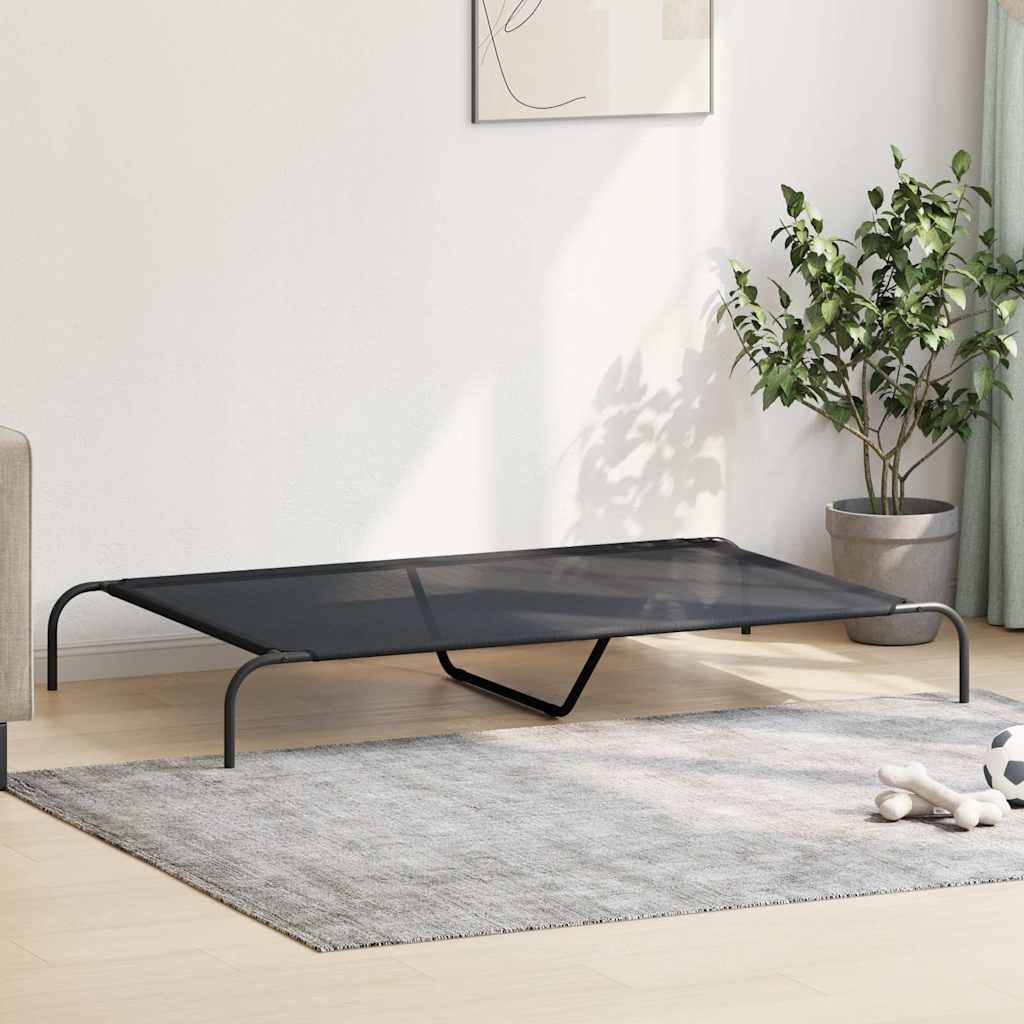 Elevated Dog Bed Black 59.1"x35.4"x7.9" Textilene and Steel