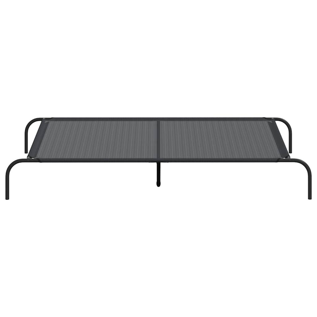Elevated Dog Bed Black 59.1"x35.4"x7.9" Textilene and Steel