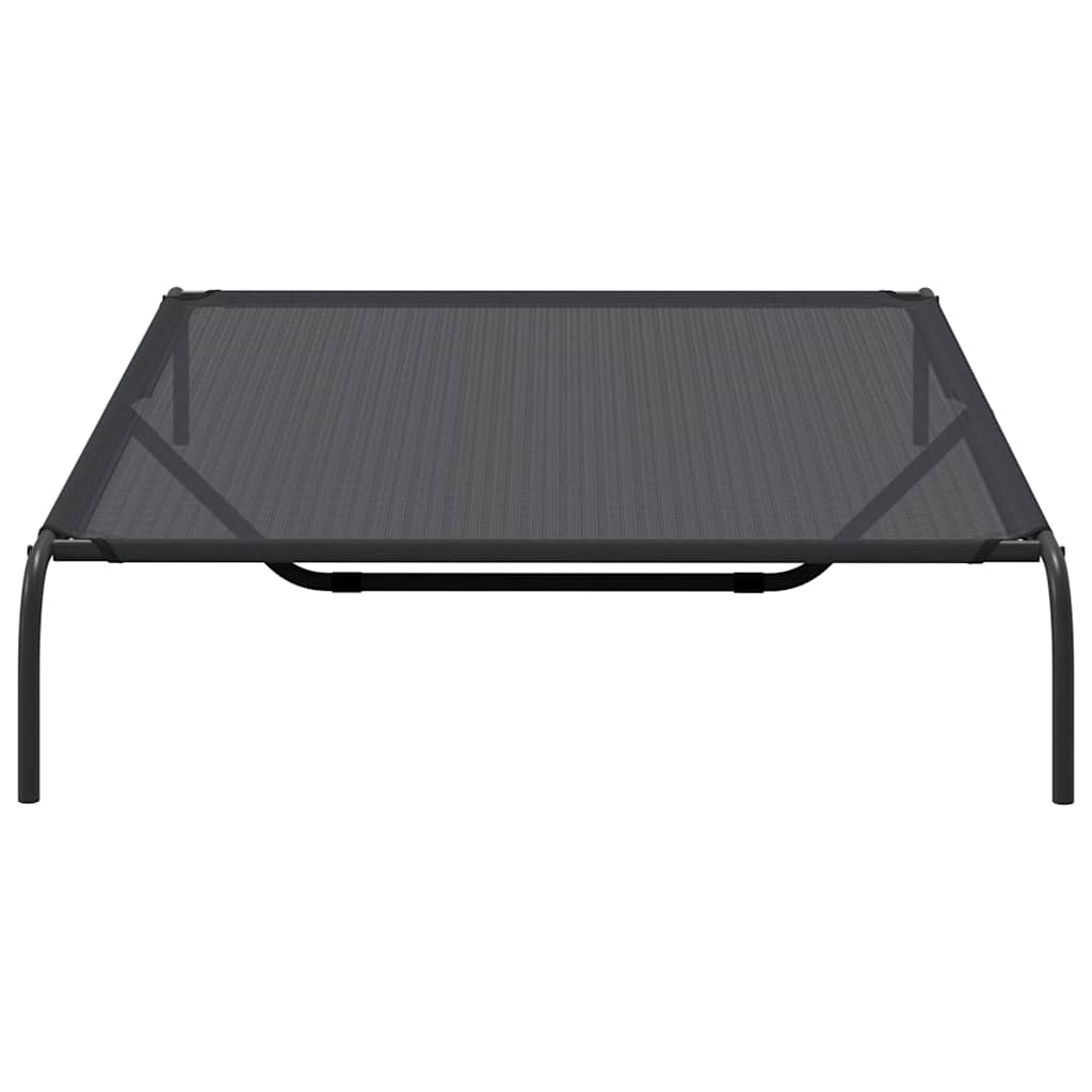 Elevated Dog Bed Black 59.1"x35.4"x7.9" Textilene and Steel