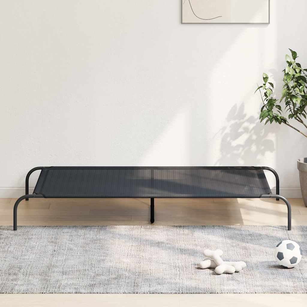 Elevated Dog Bed Black 59.1"x35.4"x7.9" Textilene and Steel