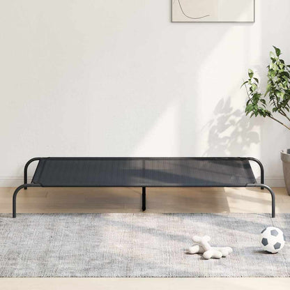 Elevated Dog Bed Black 59.1"x35.4"x7.9" Textilene and Steel