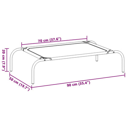 Elevated Dog Bed Black 90x50x20 cm Oxford Fabric and Steel