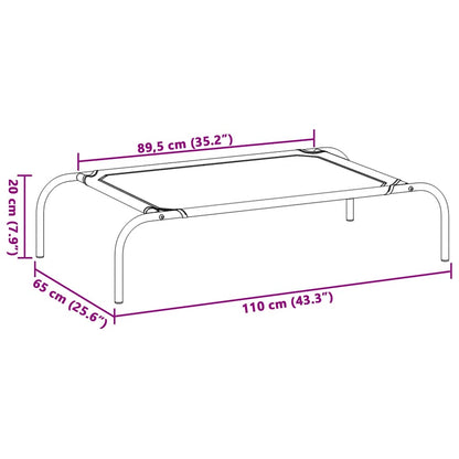 Elevated Dog Bed Black 43.3"x25.6"x7.9" Oxford Fabric and Steel