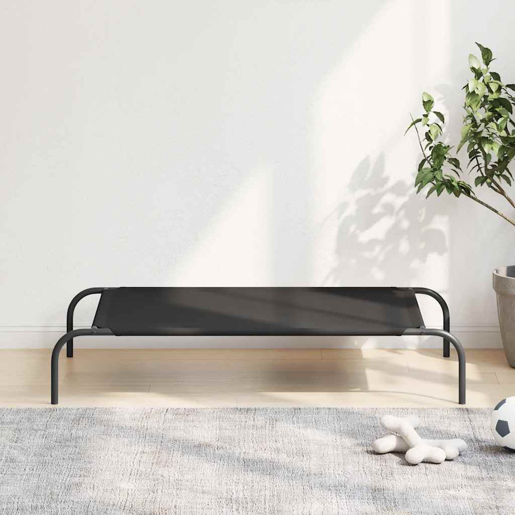 Elevated Dog Bed Black 43.3"x25.6"x7.9" Oxford Fabric and Steel