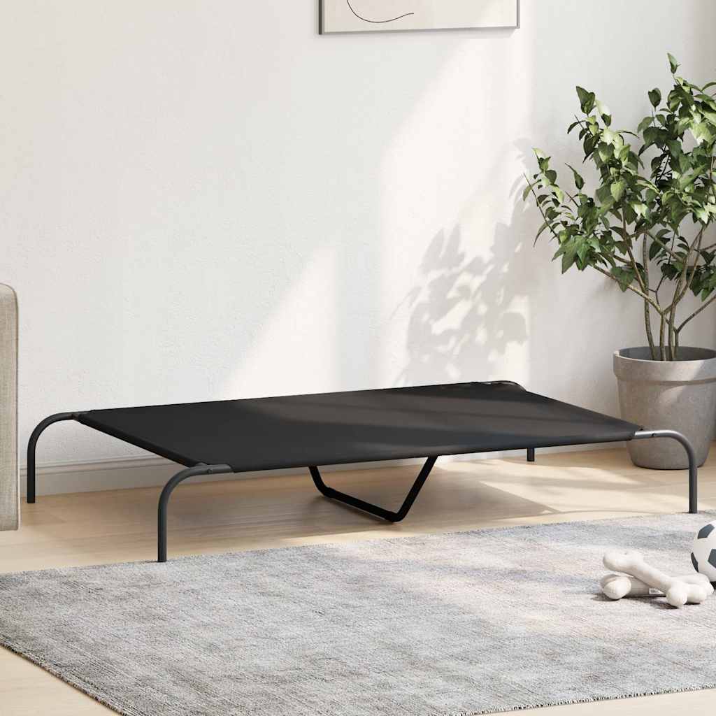 Elevated Dog Bed Black 51.2"x31.5"x7.9" Oxford Fabric and Steel