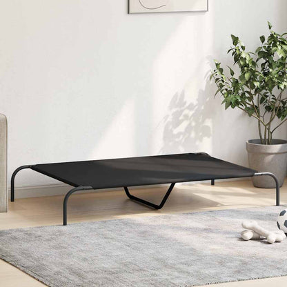 Elevated Dog Bed Black 51.2"x31.5"x7.9" Oxford Fabric and Steel