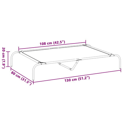 Elevated Dog Bed Black 51.2"x31.5"x7.9" Oxford Fabric and Steel