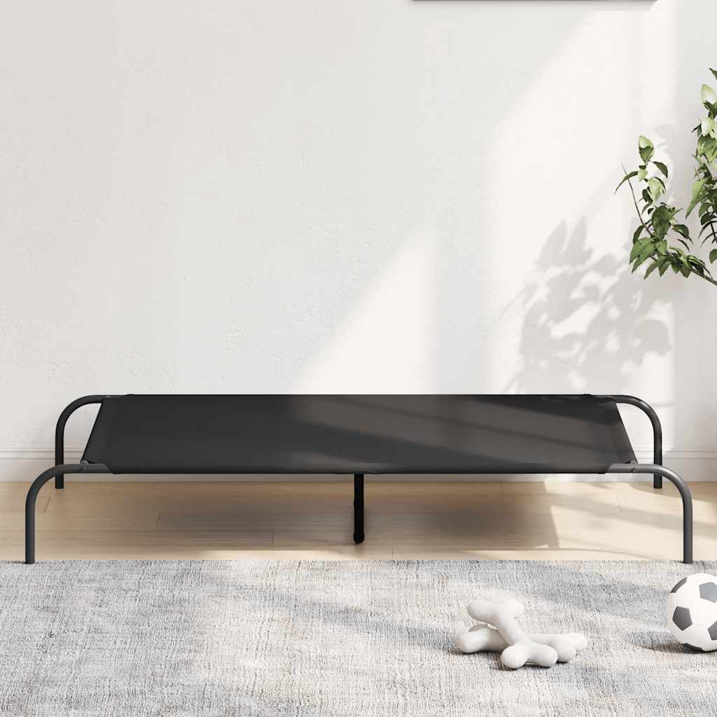 Elevated Dog Bed Black 51.2"x31.5"x7.9" Oxford Fabric and Steel