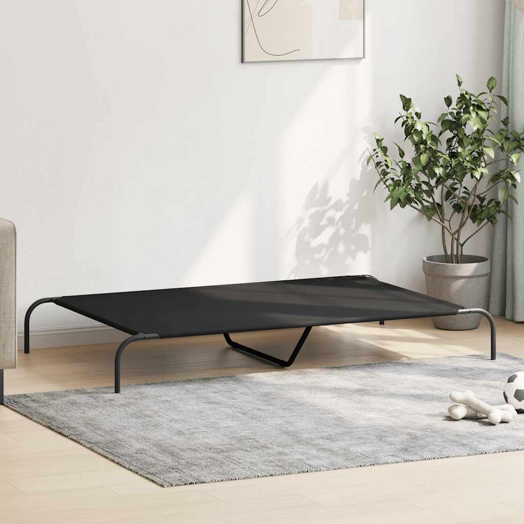 Elevated Dog Bed Black 59.1"x35.4"x7.9" Oxford Fabric and Steel