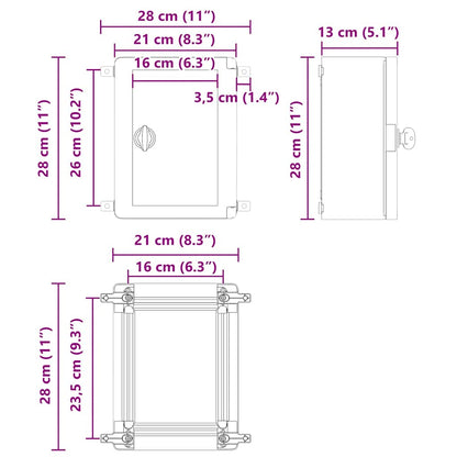 Control Cabinet Grey 28 x 13 x 28 cm ABS Plastic