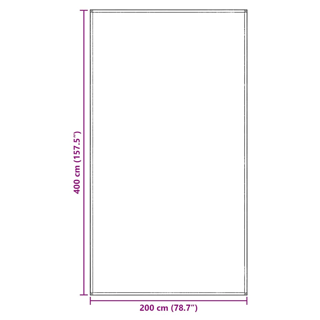 Tent Carpet Folding Blue and Grey 400 x 200 cm Polyethylene