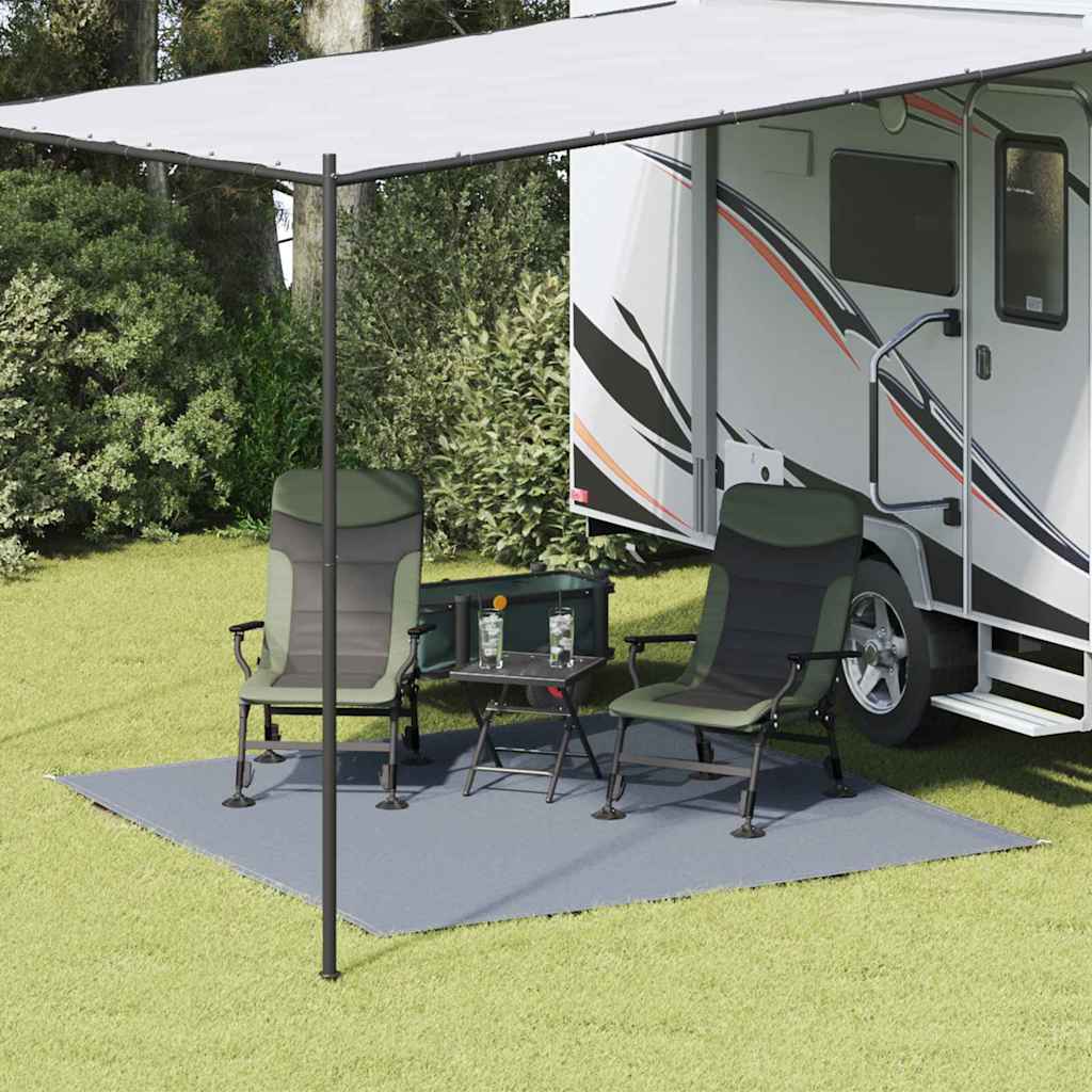 Tent Carpet Folding Blue and Grey 250 x 250 cm Polyethylene