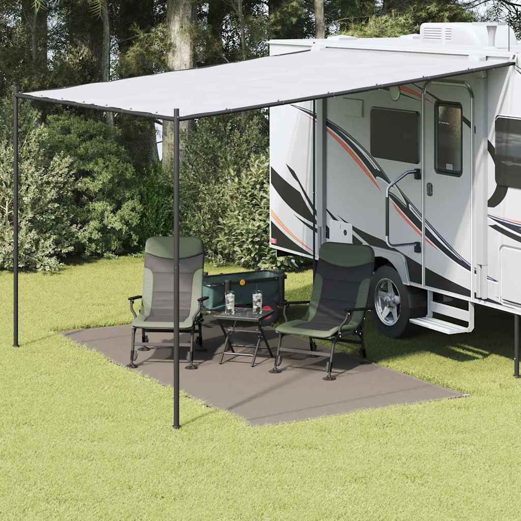 Tent Carpet Folding Manual Light Grey 400 x 200 cm Polyethylene