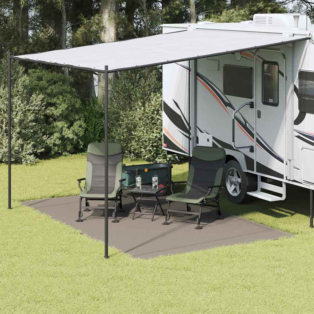 Tent Carpet Folding Manual Light Grey 400 x 250 cm Polyethylene