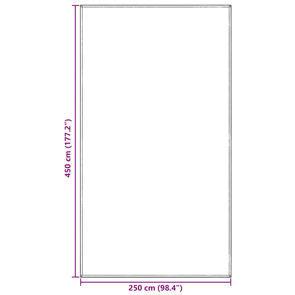 Tent Carpet Folding Manual Light Grey 450 x 250 cm Polyethylene