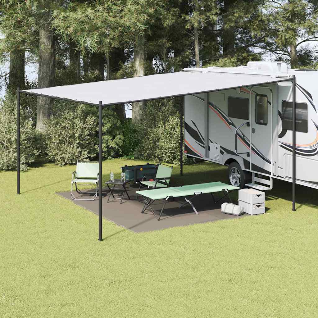 Tent Carpet Folding Manual Light Grey 400 x 300 cm Polyethylene