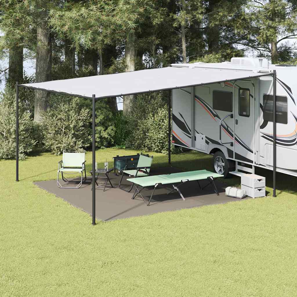 Tent Carpet Folding Manual Light Grey 400 x 400 cm Polyethylene