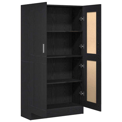 Book Cabinet Black Oak 82.5 x 30.5 x 150 cm Engineered Wood
