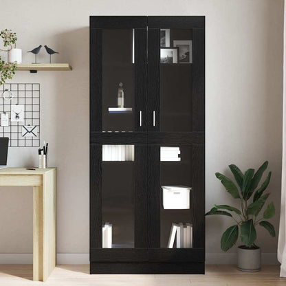 Book Cabinet Black oak 82.5 x 30.5 x 185 cm Engineered Wood