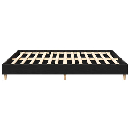 Bed Frame Black Oak 180 x 200 cm Engineered wood