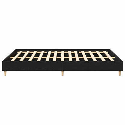 Bed Frame Black Oak 140 x 200 cm Engineered wood
