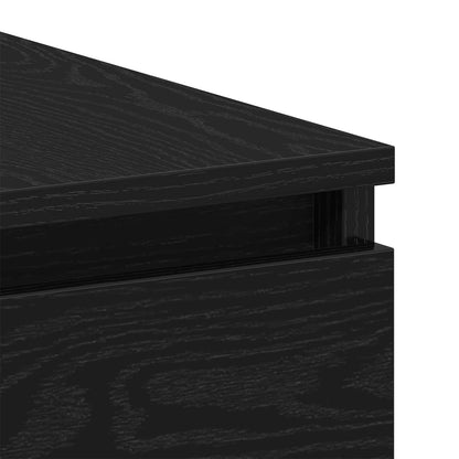 Desk with Drawer Black Oak 140 x 50 x 76 cm Engineered Wood
