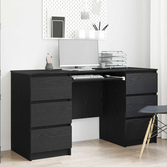 Desk Black Oak Engineered Wood 140 x 50 x 76 cm