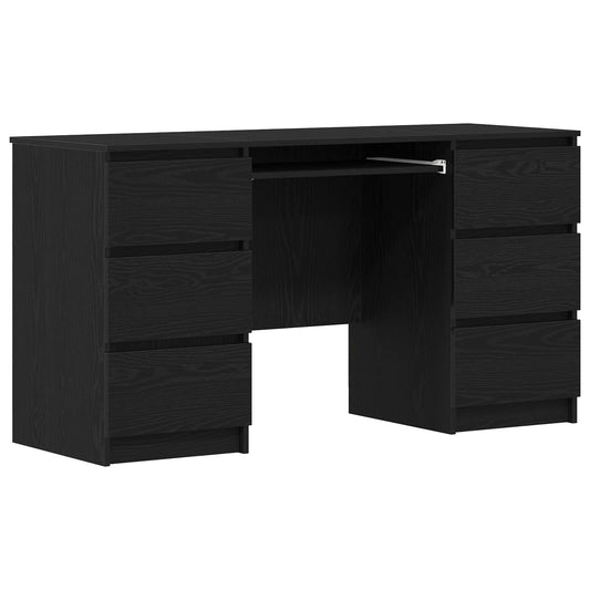 Desk Black Oak Engineered Wood 140 x 50 x 76 cm