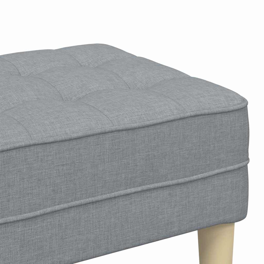 Bench with Cushion Light Grey 44.49 x 22.44 x 15.35 in Fabric