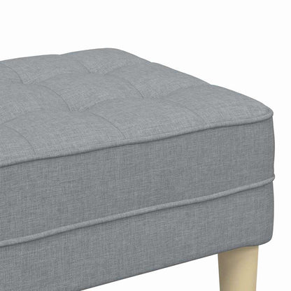 Bench with Cushion Light Grey 44.49 x 22.44 x 15.35 in Fabric