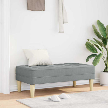 Bench with Cushion Light Grey 44.49 x 22.44 x 15.35 in Fabric