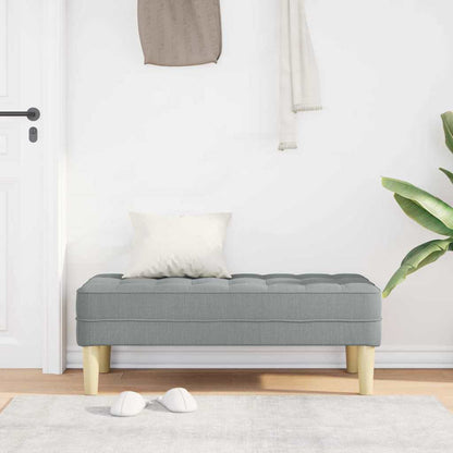 Bench with Cushion Light Grey 44.49 x 22.44 x 15.35 in Fabric