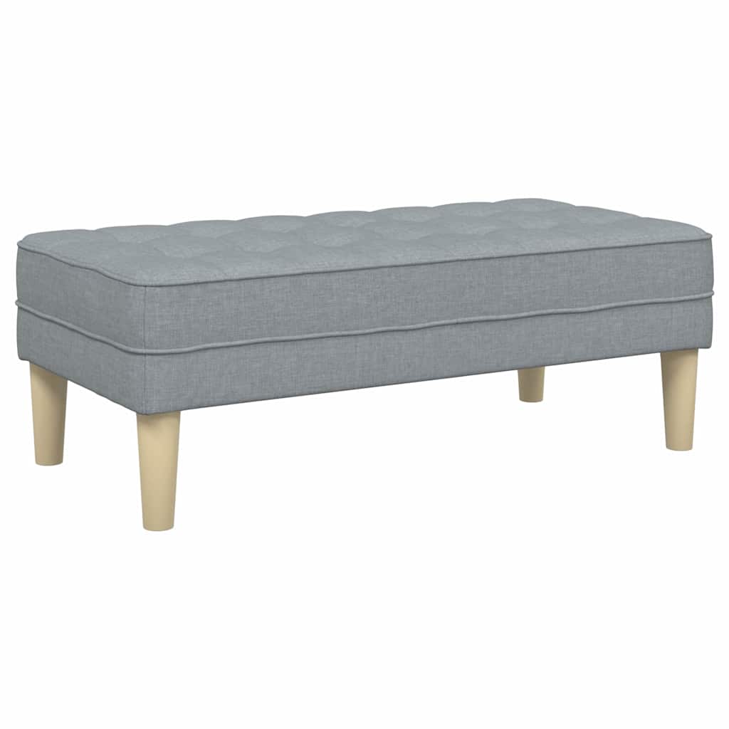 Bench with Cushion Light Grey 44.49 x 22.44 x 15.35 in Fabric