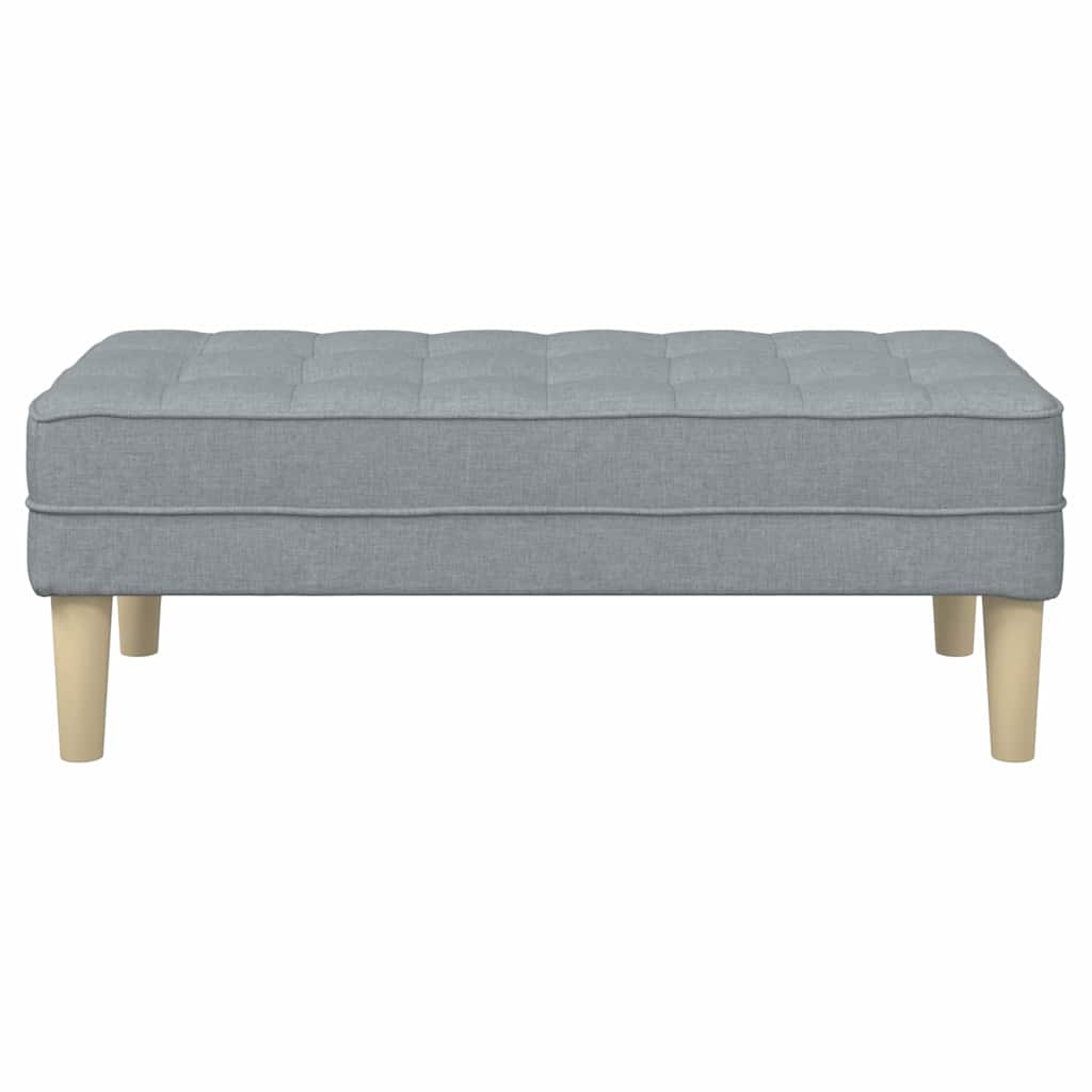 Bench with Cushion Light Grey 44.49 x 22.44 x 15.35 in Fabric